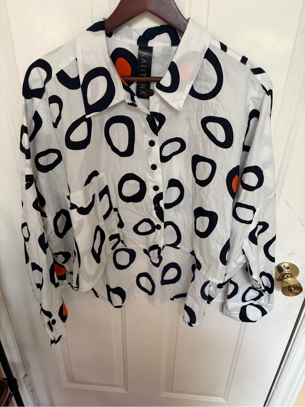 KALIYANA abstract pattern button up shirt
